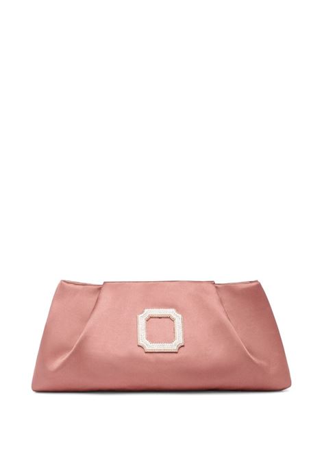 Pink Vittoria satin clutch bag Malone Souliers - women